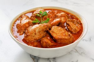 Chicken Korma in a white bowl