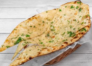 Garlic Naan on a basket