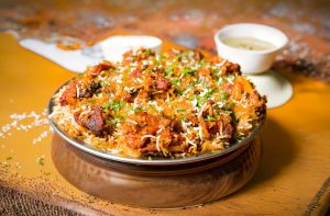 Lamb Biryani in a traditional bowl