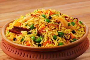 Veg Viryani in a bowl